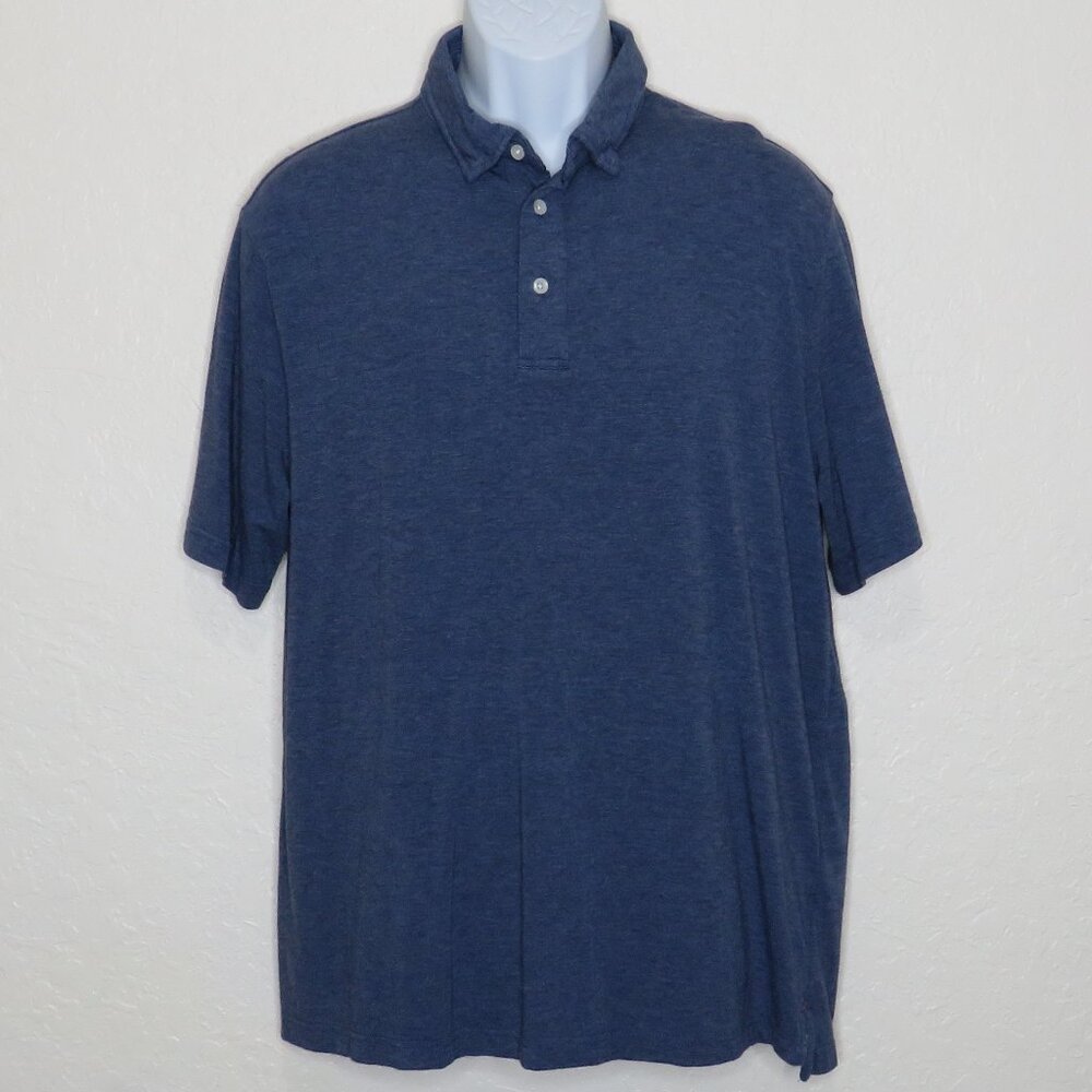 JACHS*‎ Men's Short Sleeve 3 Button Down Straight Hem Pullover Polo Shirt~ Large